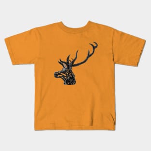 Stags Head Iron Sculpture Kids T-Shirt